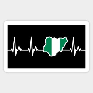 Nigerian Flag Heartline Nigeria Sticker